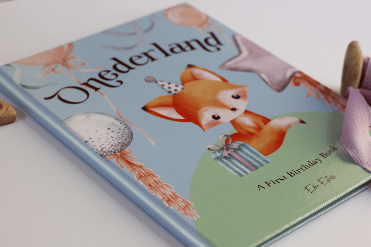 Children's book titled 'Onederland' with a fox illustration on a light background